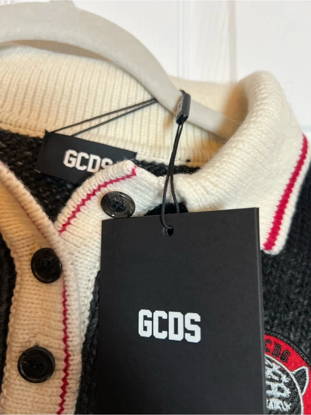 New GCDS Kittho Patch Braids Degrade Polo Shirt in Dark Grey